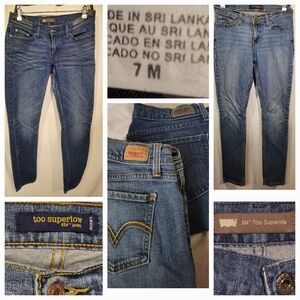 👖 TWO PAIR LOT Levi’s 524 Too Superlow  524 Jeans Blue Denim Size 7